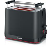 Bosch MyMoment Infuse TAT3M123GB - Compact 2-Slice Toaster with Reheat/Defrost, Foldable Bun Warmer, Auto Shut-Off, High Lift and Crumb Tray, in Matte Black
