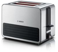 Bosch Silicone TAT7S23GB Compact 2-Slice Toaster with Reheat/Defrost, integrated bun warmer, Auto Shut-Off, High Lift and Crumb Tray in Stainless Steel