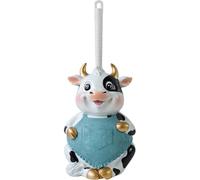 Compact Toilet Brush, Toilet Brush Bathroom Novelty Toilet Brush Holder Cartoon Frog Cow Monkey Resin Toilet Scrubber Set Toilet Brush