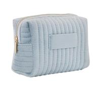 Compact Toilet Organiser, Portable Make-Up Storage Case, Cosmetic Bag with Zip, Travel, Elegant Toilet Case with Smooth Velvet Structure, Water-Resistant Velvet Touch Loot, Blue, see description, See