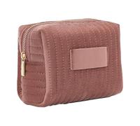 Compact Toilet Organiser, Portable Make-Up Storage Case, Cosmetic Bag with Zip, Travel, Elegant Toilet Case with Smooth Velvet Structure, Water-Resistant Velvet Touch Loot, Pink, see description, See