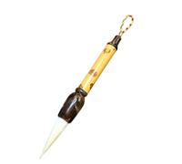 Compact Traditional Writing Brush Goat Hair Faux Horn Ferrule Short Handle 0.6 Cm Opening for Beginners Detail Study Small Chinese Writing Brush Short Handle Goat Hair Fine Outlining Detail Small