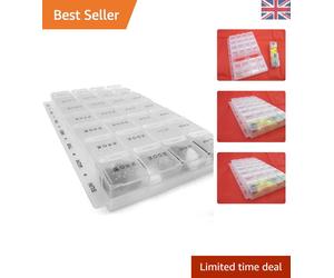 Compact Transparent 7-Day Pill Dispenser for Travel & Home Use - Assorted Colors