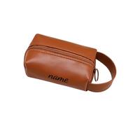 Compact Travel Cosmetic Case with Multiple Pockets for Organising Jewellery Keys Spacious Bags for Essentials Waterproof PU Polyester Case, brown, Einheitsgröße
