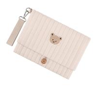 Compact Travel Diaper Bag with Detachable Strap, Water Resistant, Foldable Storage Solution for Parents on Travel, Multifunctional Diaper Bag with Bear Embroidery