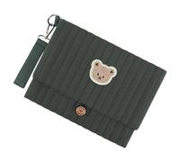 Compact Travel Diaper Bag with Detachable Strap, Water Resistant, Foldable Storage Solution for Parents on Travel, Multifunctional Diaper Bag with Bear Embroidery