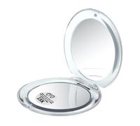 Compact Travel Magnifying Mirror - Portable Small Mini Pocket Mirror-Snowflakes 1x/15x Magnification- Ideal for Purse - Silver, 3.3" x 3.3"
