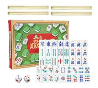 Compact Travel Mahjong Set 25cm, Portable Mahjong Tiles with Storage Slots - Complete 144 Piece Mini Mah Jong Set for Camping, Family Game Night, Outdoor Hiking, Dorm Room Playing, Picnic Table Game