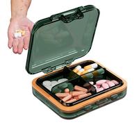 Compact Travel Pill Box - Pocket Box Secure Closure, Soft Silicone Compartment for Fish Oil Capsules | Medical Organiser for Tablets with Protective Lid Ideal on the Go Reliable Practical
