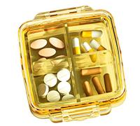 Compact Travel Pill Box - Pocket Box Secure Closure, Soft Silicone Compartment for Fish Oil Capsules | Medical Organiser for Tablets with Protective Lid Ideal on the Go Reliable Practical