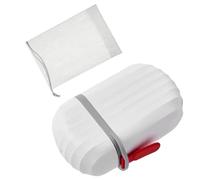 Compact Travel Soap Case with Mesh Saver Pouch - Leak-Proof Lid, Durable Plastic, Hygienic Drain Plate for Home & On-the-Go Use (White)