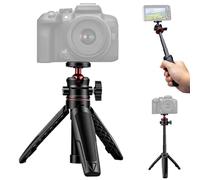 Compact Travel Tripod, Portable Camera Tripod with 1/4" Screw 360° Adjustable Ball Head Extendable Selfie Stick Grip for Sony ZV1/RX100 Canon G7X Fujifilm X100V Leica Q2 DSLR/Mirrorless Cameras Phone