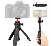 Compact Travel Tripod Portable Mini Camera Tripod Extendable Desktop Holder with 1/4" Screw 360° Adjustable Ball Head for Sony ZV1/RX100 Leica Q2 Canon G7X Fujifilm X100V DJI Action Cameras