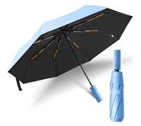 Compact Travel Umbrella - Windproof Mini Umbrella with Automatic Open & Close, UPF 50+ UV Protection, Lightweight, Strong & Portable for Rain and Sun