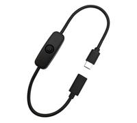 Compact Type-C Extension Cable with Push Button, Black | Data Charging Connector for Tidy Desk Setup and Daily Carry Pouch