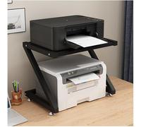 Compact Under Desk Printer Stand with File Sturdy Carbon Steel & Thickened Density Board Ideal for Small Spaces & Home Office - 44x28x30cm (17x11x12in)