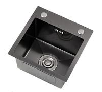 Compact Undercounter Single Bowl Kitchen Sink, Stainless Steel Mini Bar & RV Sink with Drain Basket, for Small Kitchens, Apartments Shop(38 * 34 * 22cm)