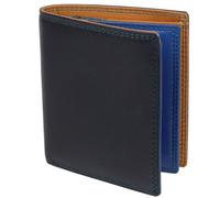 Compact Unisex Leather Purse/Wallet by Graffiti Gift Box - Black/Glacier