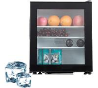 Compact Upright Freezer with Lock, 30L Glass Door Vertical Single Door Mini Freezer, Tabletop Fridge for Dorm Office Apartment (glass door)