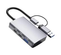 Compact USB C Adapter, 5-Port Extension Dock and Memory Card Reader, USB 3.0 for Laptop and Smartphone Devices, Compact USB C Adapter for Business