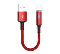 Compact USB C To USB A Charging&Data Cable 2.4A Charger Cord Wire 25cm Short Cord Nylon And Aluminum Alloy Material Fast Charging Type C Cable