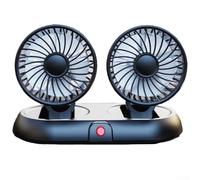 Compact USB Car Fan with Dual Heads and 360 Degree Adjustable Airflow, Suitable for Use in Cars Trucks SUVs and Boats (5V)
