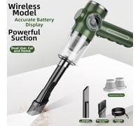 Compact Vacuum Cleaner 19cm USB Rechargeable Design(Green Dual filter) | 70W motor, 8Kpa suction, quiet under 78dB, quick cleanups, wet dry messes