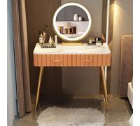 Compact Vanity Desk with Drawers Makeup Table Without Mirror Space Saving Small Vanity for Bedroom or Home Office Elegant Design (32" L / 80cm)