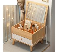 Compact Vanity Table with Bay Window, Elegant Small Space Desk, Modern Makeup Station with Simple Design, Space-Saving Beauty Furniture for Home Decor