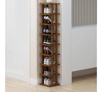 Compact Vertical Bamboo Shoe Rack - Stackable for Small Spaces, Perfect for Closet, Entryway & Hallway - Space-Saving Storage Solution for Bedroom & Living Room.