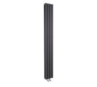Balterley Vertical Double Panel Radiator, Anthracite Radiator with Rounded Vertical Panel, Central Heating Radiators for Bathroom, Kitchen, Living Room - 236mm x 1800mm, 2461 BTU (Anthracite)