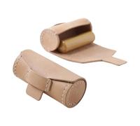 Compact Vertical Storage Pouches Soft PU Leather Fits Pens and Cosmetics Prevents Crushing During Transportation Business Gift Cylindrical Case, Nude, Mass Beauty