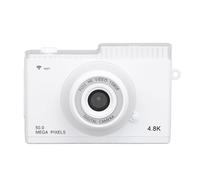 Compact Video Camera, Retro Digital Camera 1080P Prevent Shaking 48M Autofocus 2.4 Inch Screen with MP3 Playback for Travel (White)