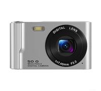 Compact Vlogging Camera, Digital Camera, 4K 50MP HD Cameras With 16X Zoom Anti-Shake 2.8-inch LCD Screen For Kids Teens Beginners(Silver)