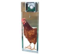 Compact VSF, Automatic Chicken Flap, Complete and Fully Assembled, Easy Assembly, Time Control Mechanical Timer, Height Approx. 70 cm, Width Approx. 24 cm, Space-saving, Slider Approx. 20 x 33 cm