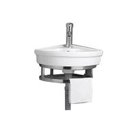 Compact Wall-Mounted Bathroom Sink & Corner Vanity Cabinet Set, Ceramic Vessel for Small Spaces, Ideal for RVs, Basements, Restaurants - 30 x 37 x 16cm