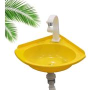 Compact Wall Mounted Corner Sink with Faucet - Modern Single Bowl Mini Bathroom Wash Basin for Kitchen Toilet Basement RV - Space-Saving Design for Small Spaces