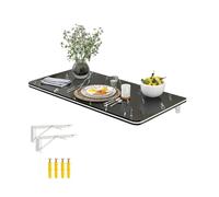 Compact Wall-Mounted Folding Desk for Laptop Space-Saving Wooden Table for Small Spaces 70 x 50 cm Black Ideal for Home Office & Study