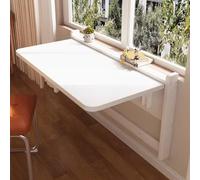 Compact Wall-Mounted Folding Desk Stylish Drop Leaf Table for Small Spaces Space-Saving Home Office Solution Versatile White Wall Table Ideal for Limited Areas