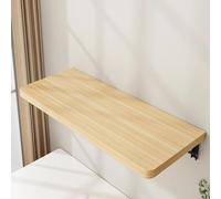 Compact Wall Mounted Folding Table, Versatile Fold Down Desk for Small Spaces, Ideal for Office, Kitchen, Dining, Study, Home Bar, Raw Wood Finish (80x30cm)