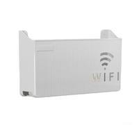 Compact Wall Mounted Organizer for WiFi Router and Media Devices, Improving Cleanliness and Space Efficiency (White)