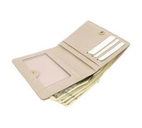 Compact Wallet | Slim Double Fold Leather Wallets - Credit Card Wallet - for Teen Girls Women and Adults for Travel Money Money Cash and Arc, Yellow Beige, riferimento alla descrizione