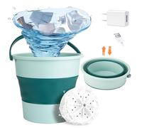 Compact Washing Machine, 10 L Foldable Small Washing Machine, Portable Laundry Machine, Underwear Washer USB Powered, Wave Turbine Washing Machine, Small Apartment Laundry with Ultrasonic Cleaning