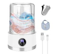 Compact Washing Machine, Mini Washing Machine for Lingerie Underwear | Soft Rechargeable Device 1L Deep Cleaning Equipment for Travel Dorm Apartment Hotel Camping Room