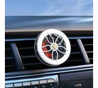 Compact Wheel Design Car Air Freshener Dual Mode SEA Scent Diffuser Clip (Silver)