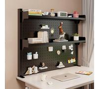 Compact White 2-Layer Clamp-On Desk Shelf Versatile Bookshelf nizer for Dorm Room & College Students Space-Saving Desktop Storage (Black 23.6x37.4in)
