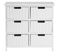 Compact White 6 Drawers Chest, Modern Chest Of Drawers For Livingroom, Minimalist Storage Chest For Lounge Premier Housewares White One Size