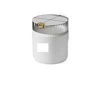Compact White Mini Trash Can with Lid - Stylish Desk Organizer & Wastebasket - Functional Small Garbage Bin for Home Office Kitchen Bathroom & Bedroom - Space-Saving Storage Solution