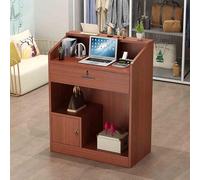 Compact White Reception Desk with Locking Drawers | Modern Reception Counter for Convenience Stores Clothing Shops Hair Salons & Hotels | Stylish & Functional Design