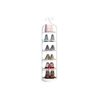 Compact White Shoe Cabinet - Simple Narrow Entryway Shoe Rack Economical Iron for Small Spaces Ideal for Home Storage Solutions.